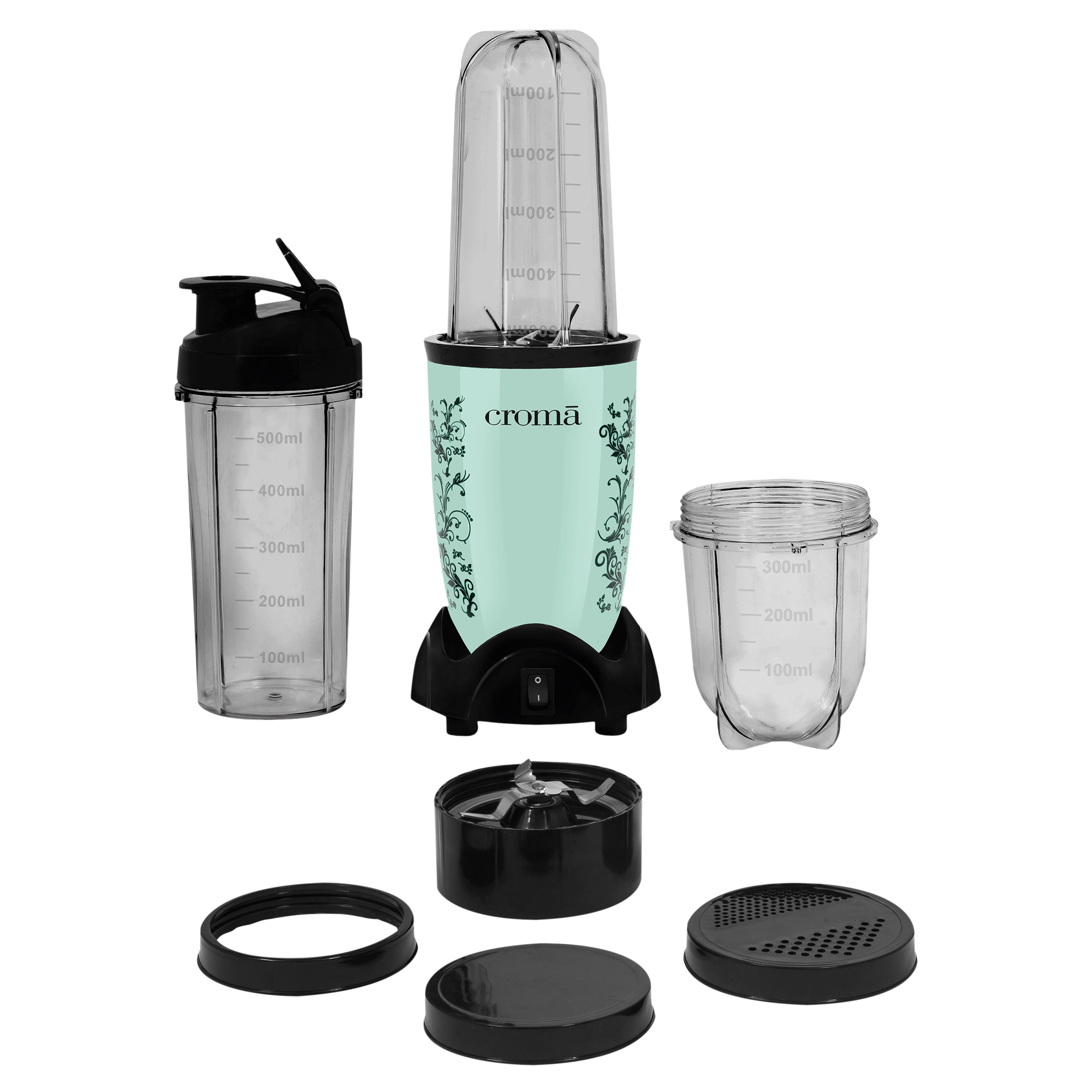 Croma Nutri 450 Watt 3 Jars Blender (3 Speed Control, Teal Green)_1