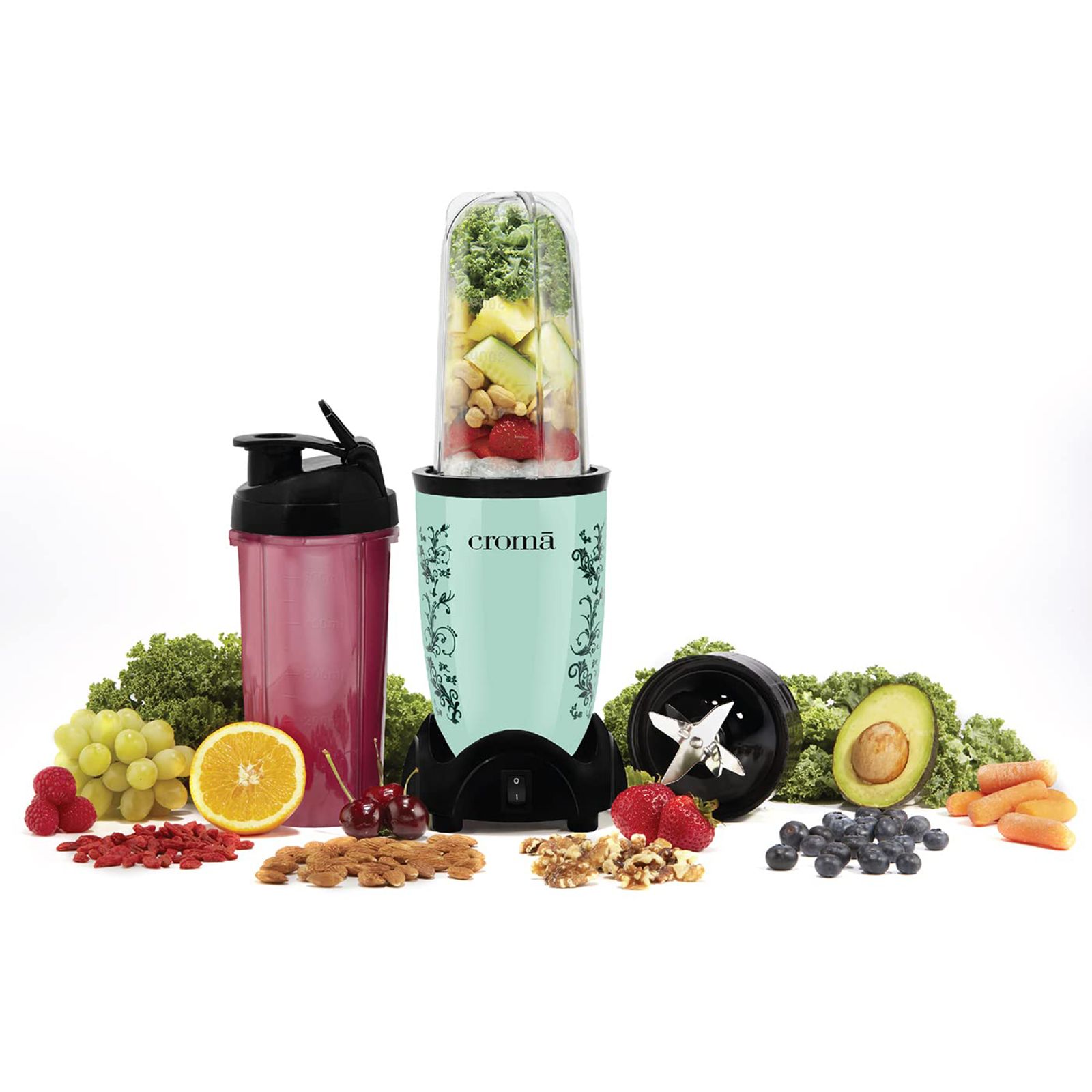 Croma Nutri 450 Watt 5 Jars Blender (21500 RPM, Overload Protection, Teal Green) Croma Nutri 450 Watt 5 Jars Blender (21500 RPM, Overload Protection, Teal Green)_14
