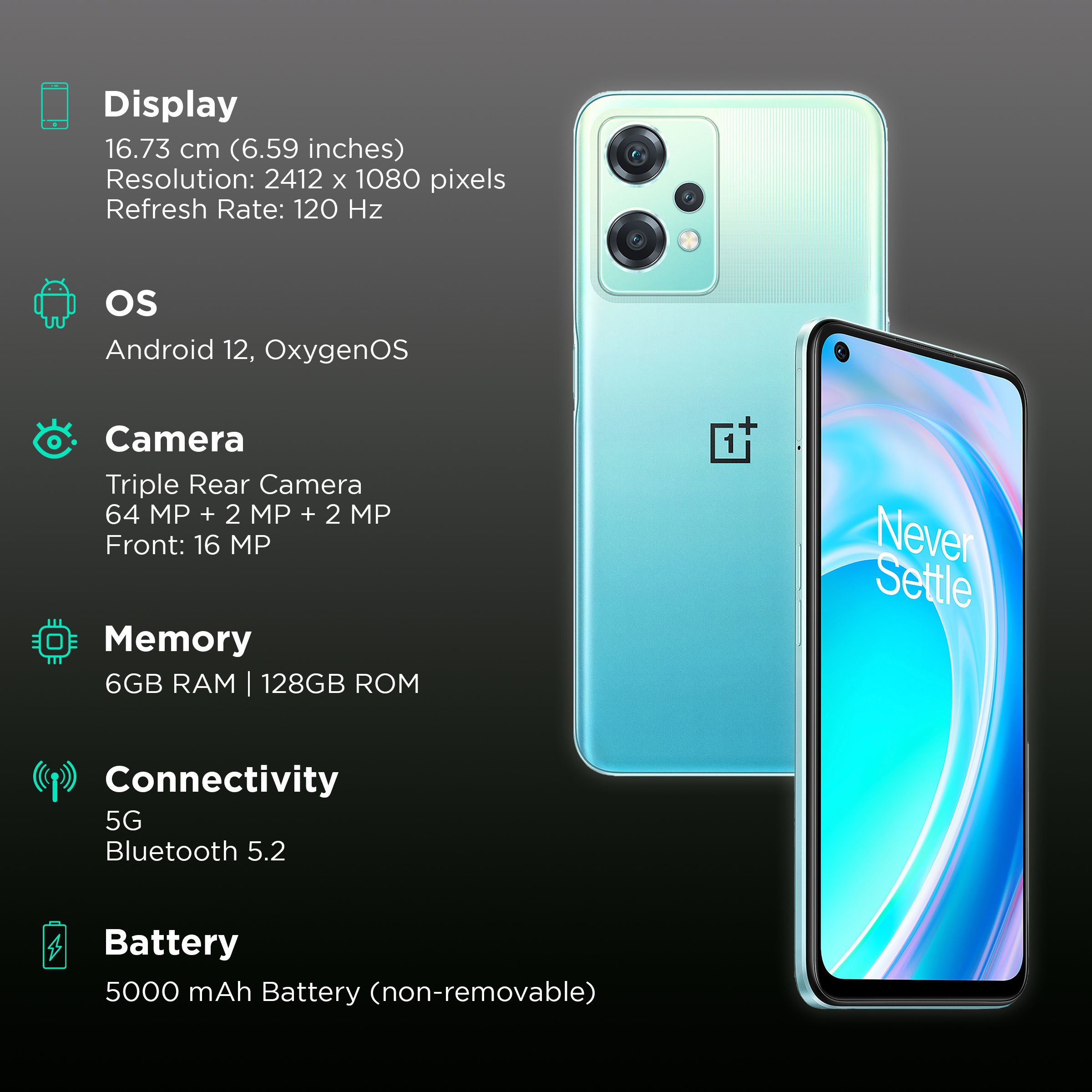 OnePlus Nord CE2 Lite 5G (6GB RAM, 128GB, Blue Tide)_3