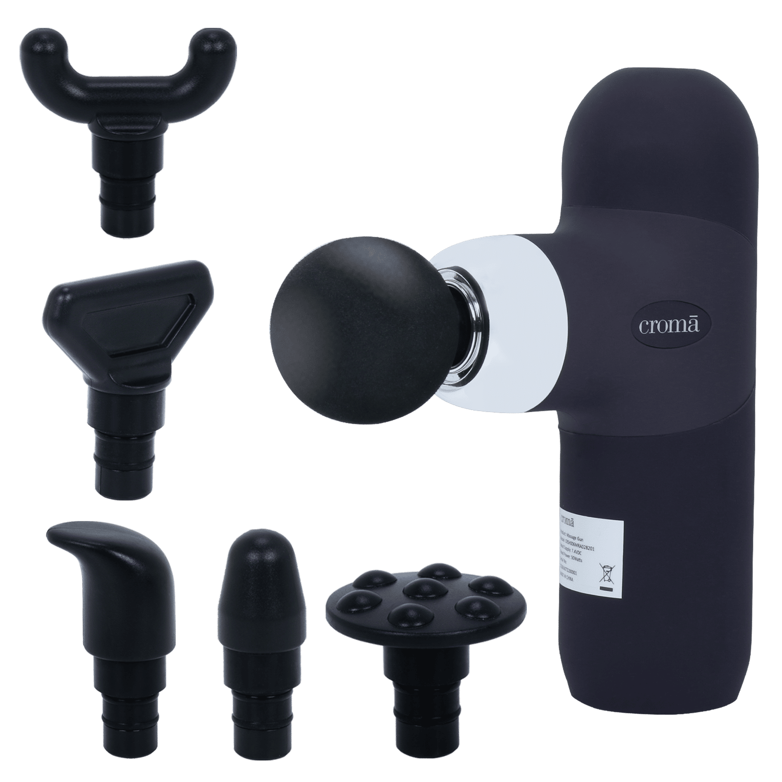 Croma Full Body Mini Massager Gun (4 Speed settings, Dark Blue)_1