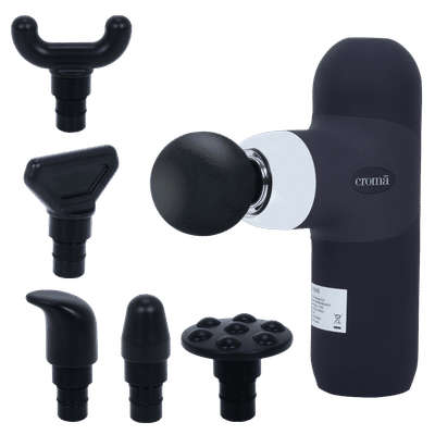 Croma Full Body Mini Massager Gun (4 Speed settings, Dark Blue)
