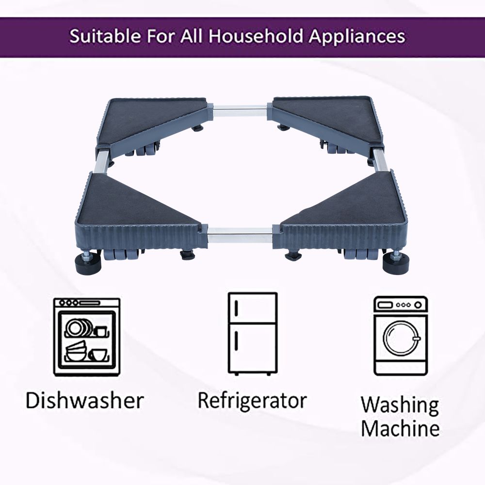 Croma 24 Wheel Trolley Stand for Washing Machine and Refrigerator ( Black)_9