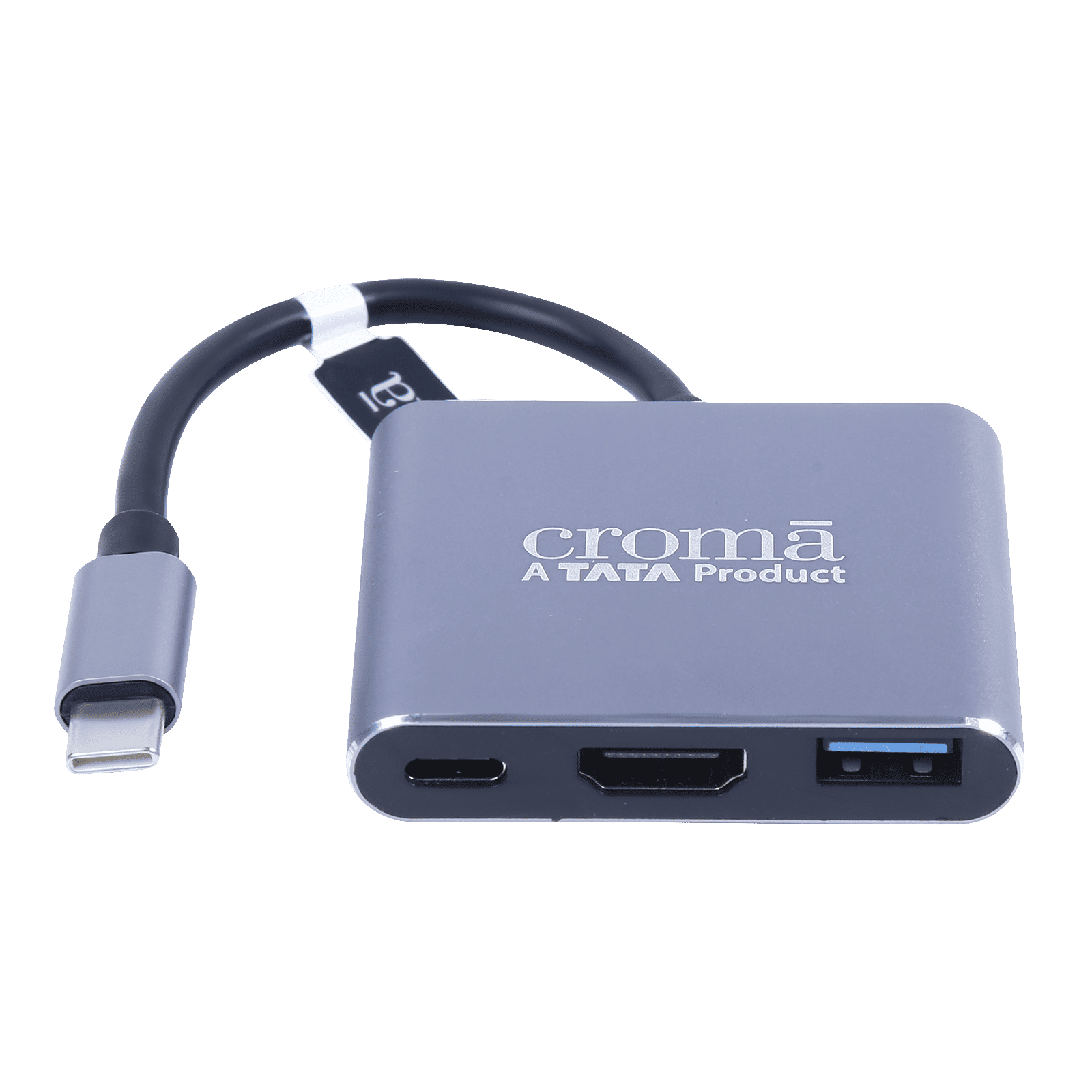 Croma USB 3.0 Type C to USB 3.0 Type C, USB 3.0 Type A, HDMI Type A Multi-Port Hub (5 Gbps Data Transfer Rate, Grey) Croma USB 3.0 Type C to USB 3.0 Type C, USB 3.0 Type A, HDMI Type A Multi-Port Hub (5 Gbps Data Transfer Rate, Grey)_1