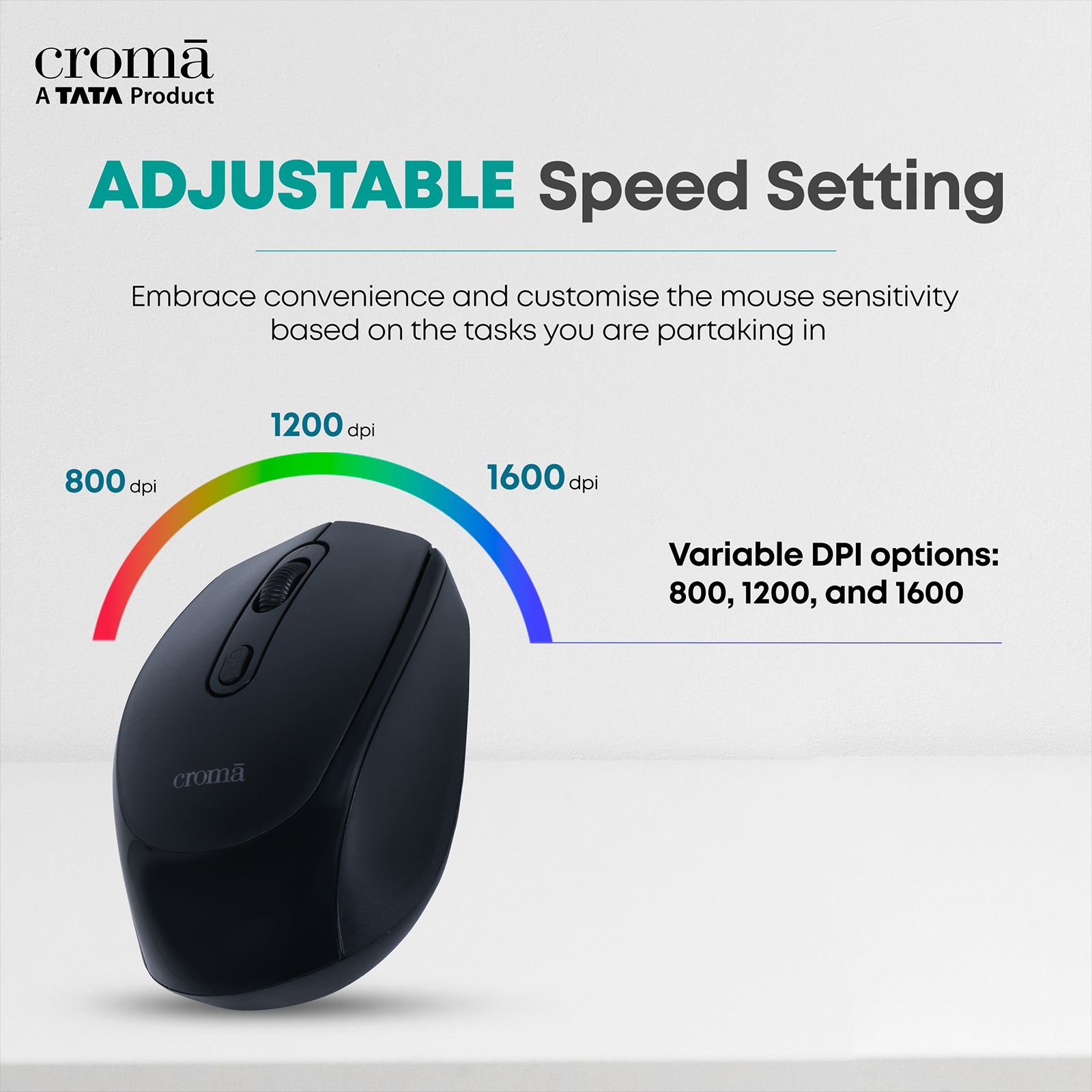 Croma 2.4 GHz Wireless Optical Mouse (Variable DPI Up to 1600, Compact & Lightweight Design, Black) Croma 2.4 GHz Wireless Optical Mouse (Variable DPI Up to 1600, Compact & Lightweight Design, Black)_15