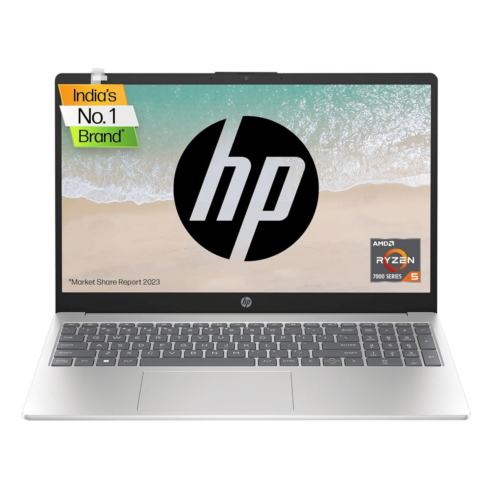 HP 15-fc0028AU AMD Ryzen 5 (15.6 inch, 8GB, 512GB, Windows 11, MS Office 2021, AMD Radeon, FHD Display, Natural Silver, 7L032PA) HP 15-fc0028AU AMD Ryzen 5 (15.6 inch, 8GB, 512GB, Windows 11, MS Office 2021, AMD Radeon, FHD Display, Natural Silver, 7L032PA)_1