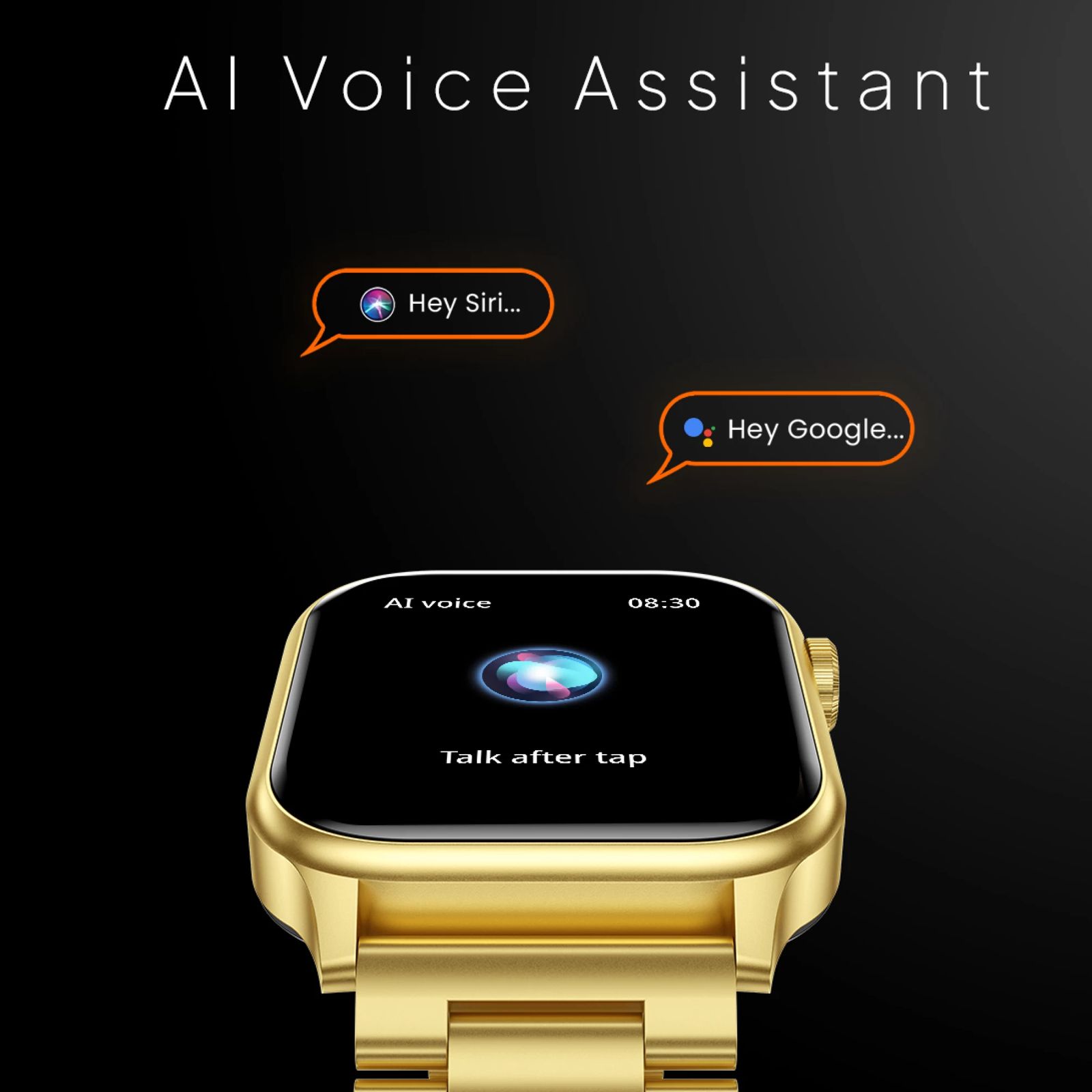 FIRE-BOLTT Rise Luxe Smartwatch with Bluetooth Calling (47mm LCD Display, IP67 Water Resistant, Gold Strap)_4