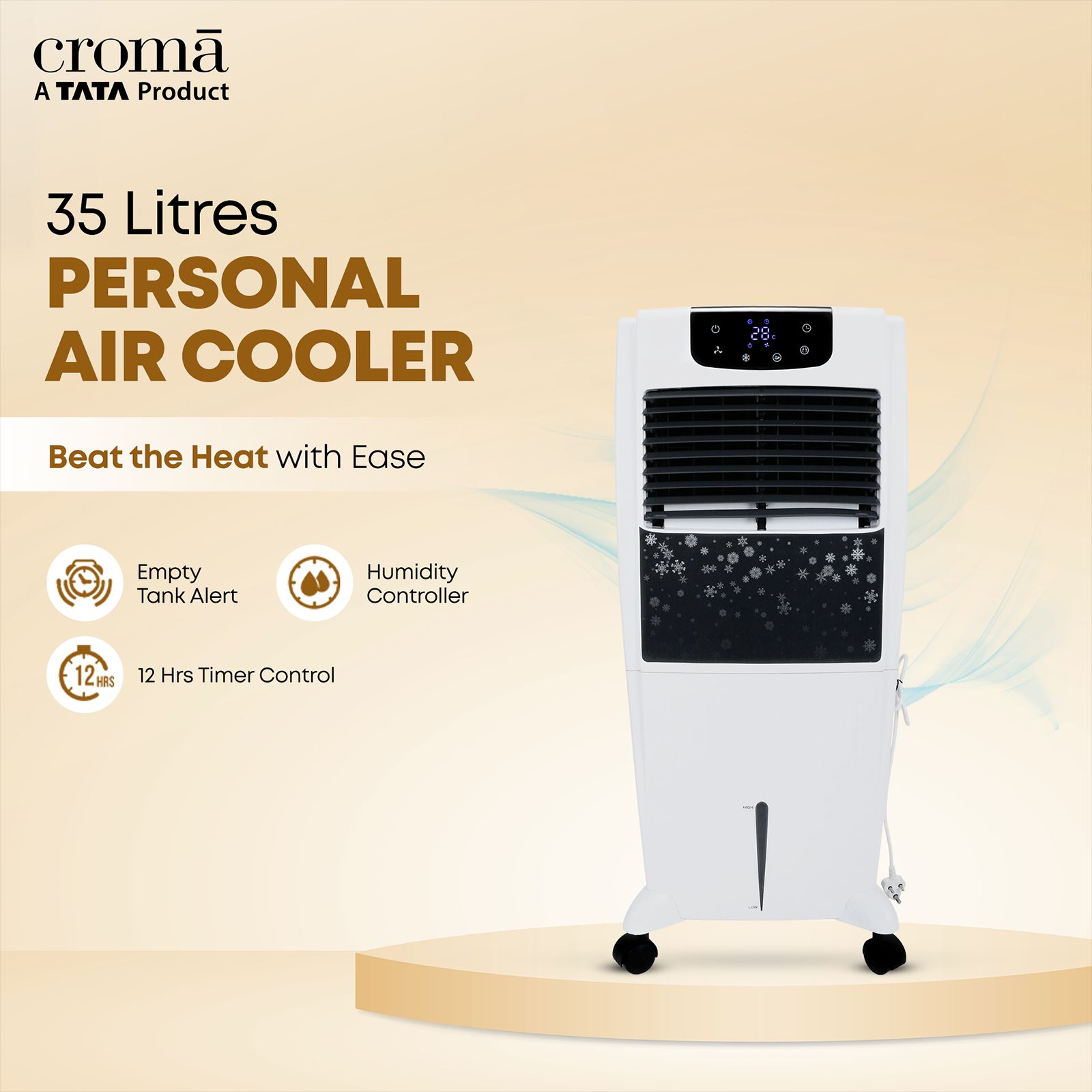 Croma 35 Litres Personal Air Cooler with Remote (Dust & Mosquito Filter, White)_12