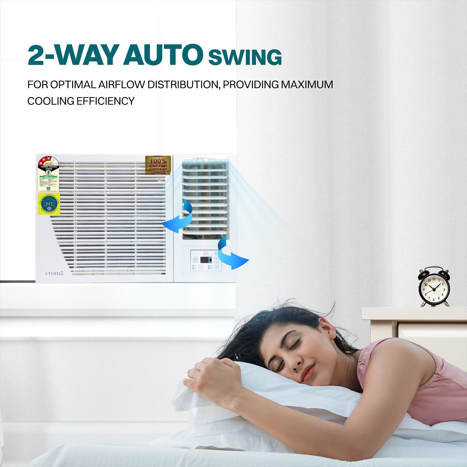 Croma 1.5 Ton 3 Star Fixed Speed Window AC (Copper Condenser, Dust Filter, CRLA018WAD199403) Croma 1.5 Ton 3 Star Fixed Speed Window AC (Copper Condenser, Dust Filter, CRLA018WAD199403)_15