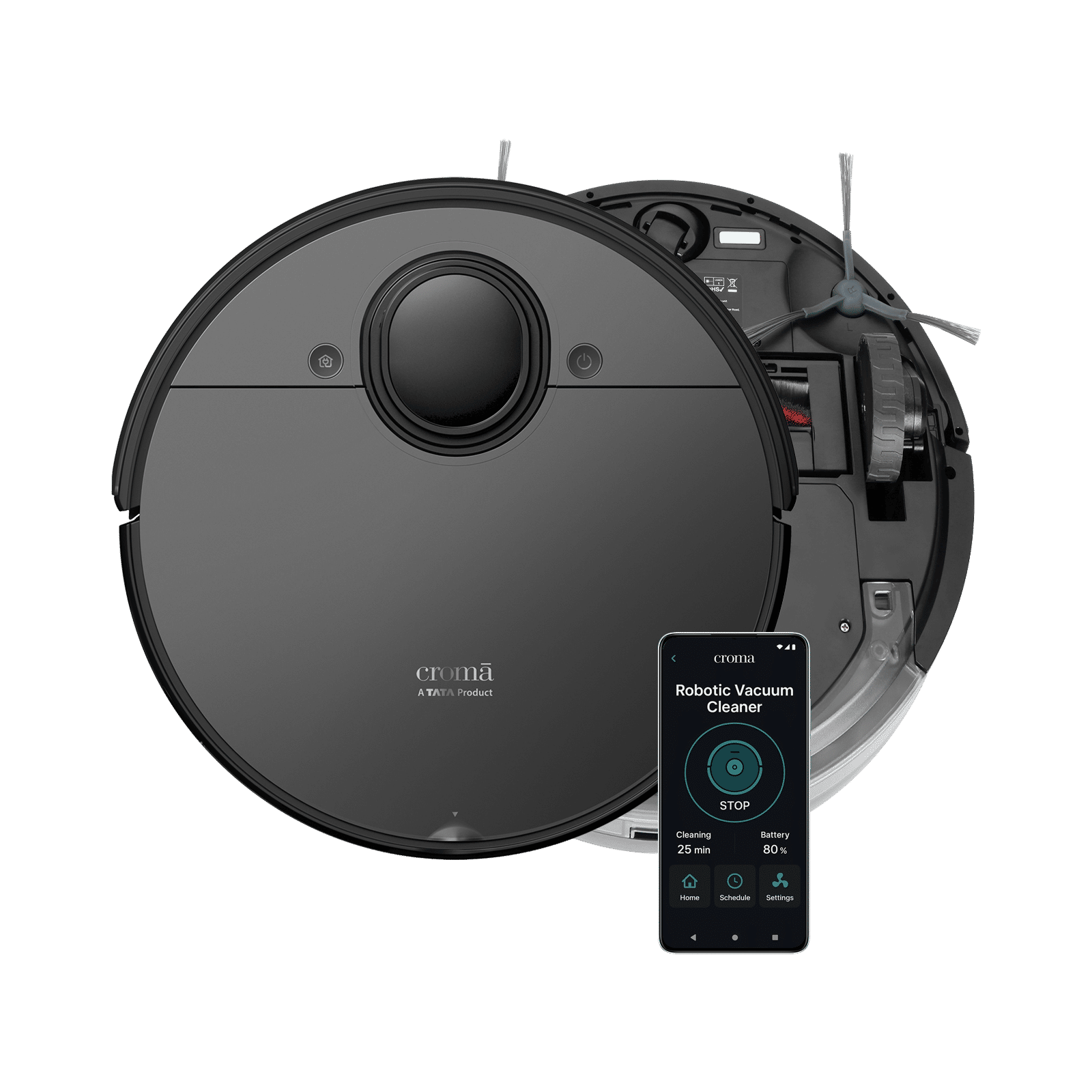 Croma AV5005 Robotic Vacuum Cleaner with 5th Gen LDS Technology (Automatic Self Charging, Black) Croma AV5005 Robotic Vacuum Cleaner with 5th Gen LDS Technology (Automatic Self Charging, Black)_1