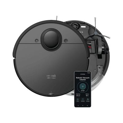 Croma AV5005 Robotic Vacuum Cleaner with 5th Gen LDS Technology (Automatic Self Charging, Black)