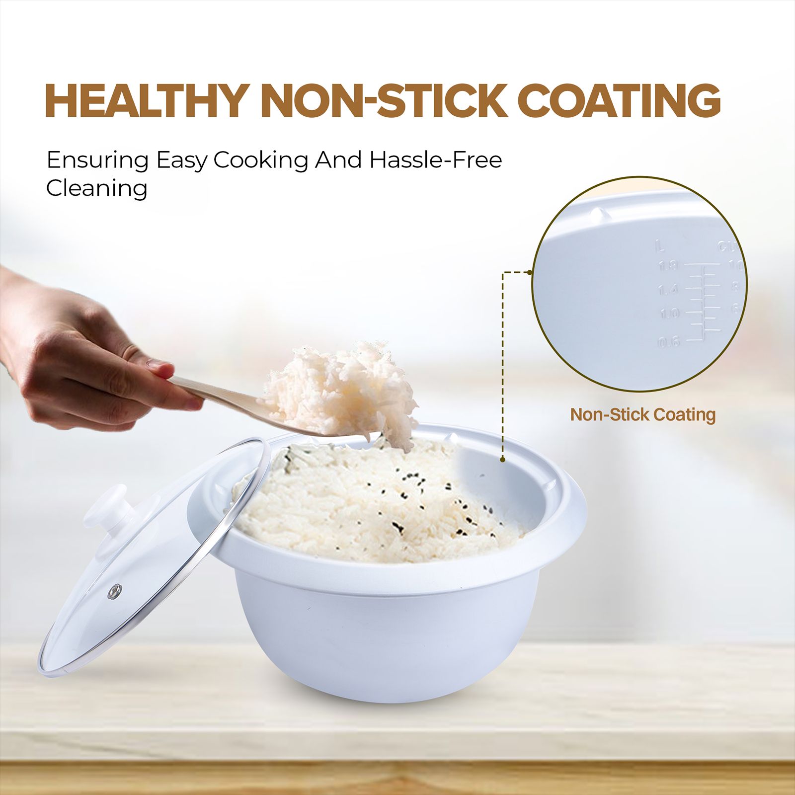 Croma 1.8 Litre Electric Rice Cooker & Steamer with Keep Warm Function (Brown) Croma 1.8 Litre Electric Rice Cooker & Steamer with Keep Warm Function (Brown)_14