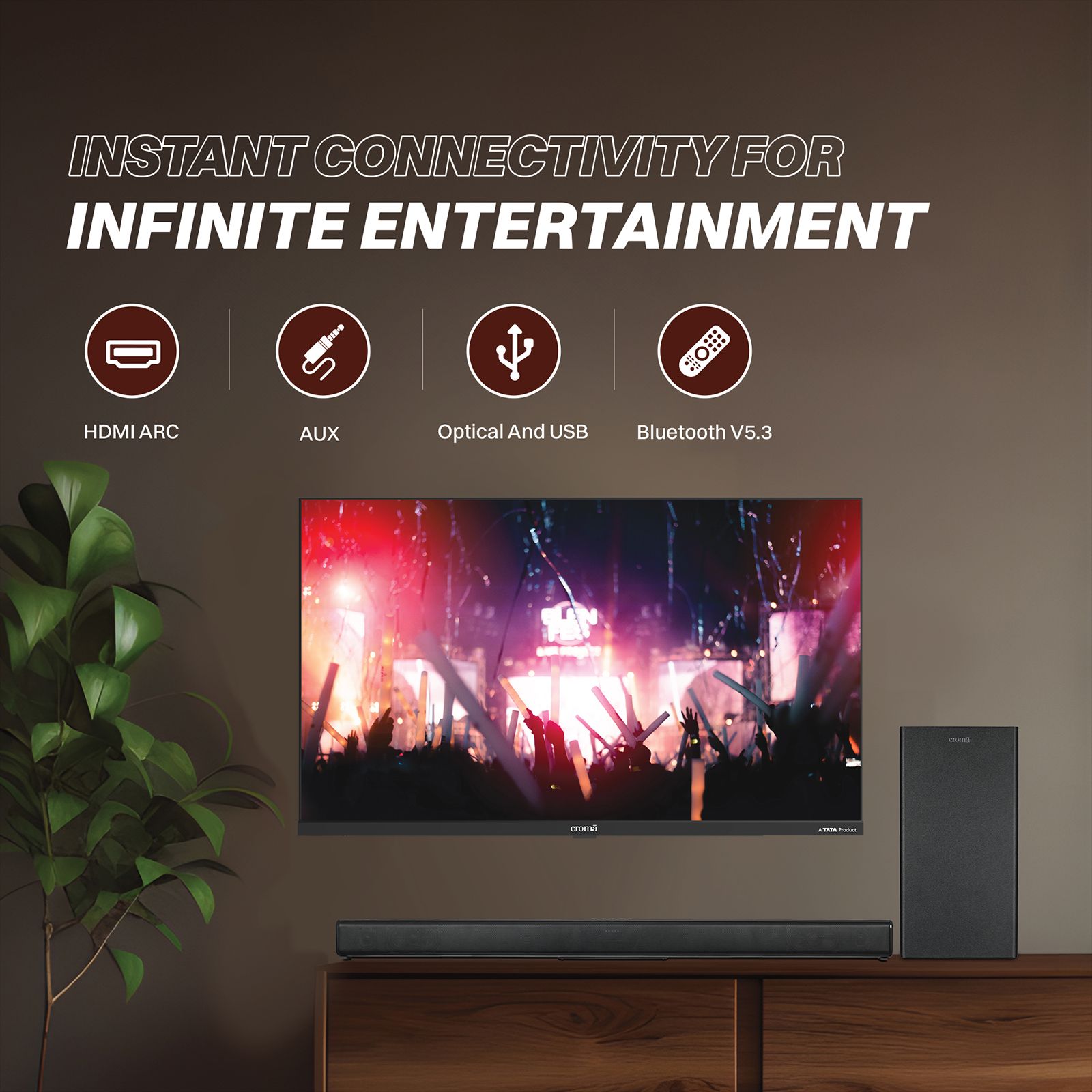 Croma 120W Soundbar with Remote (Preset EQ Modes, 2.1 Channel, Black) Croma 120W Soundbar with Remote (Preset EQ Modes, 2.1 Channel, Black)_16