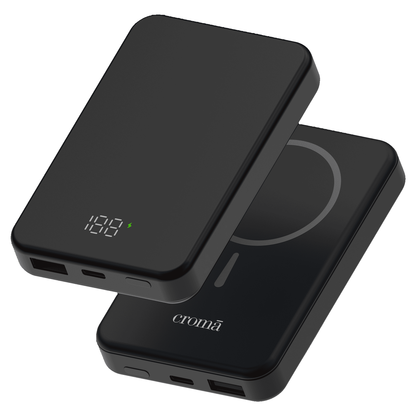 Croma 10000 mAh 22.5W Fast Charging Magnetic Wireless Power Bank (1 Type A & 1 Type C Ports, Metal Casing, Multi Layer Protection, Black) Croma 10000 mAh 22.5W Fast Charging Magnetic Wireless Power Bank (1 Type A & 1 Type C Ports, Metal Casing, Multi Layer Protection, Black)_3