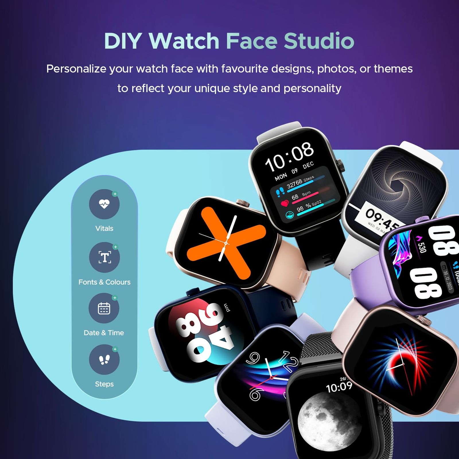 boAt Wave Sigma 3 Smartwatch with Bluetooth Calling (51.05mm HD Display, IP67 Sweat, Dust & Water Resistant, Cherry Blossom Strap)_4