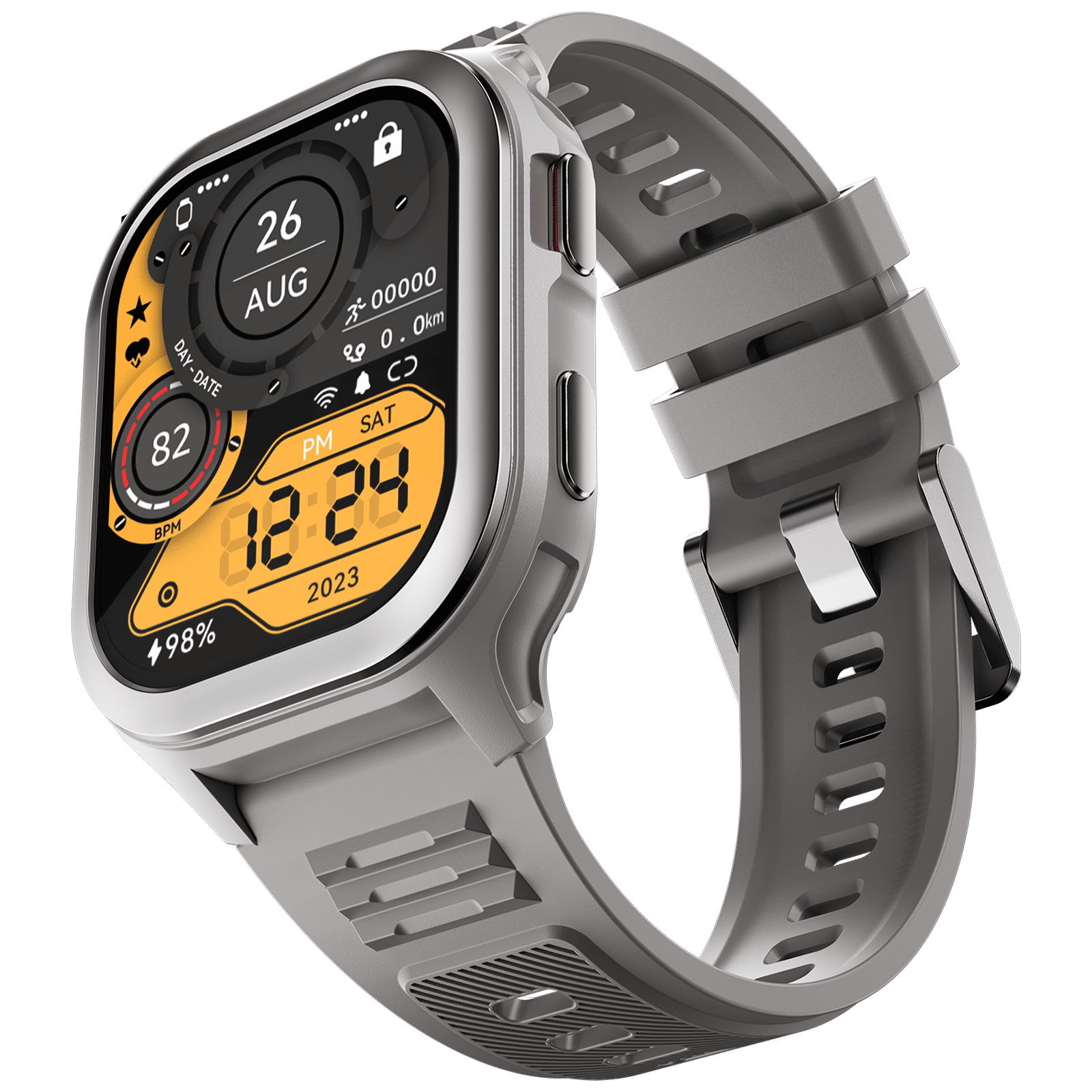 FIRE-BOLTT 4G Pro GPS+4G SIM Android OS WristPhone (51.3mm HD Display, In-built GPS, Grey Strap)_2