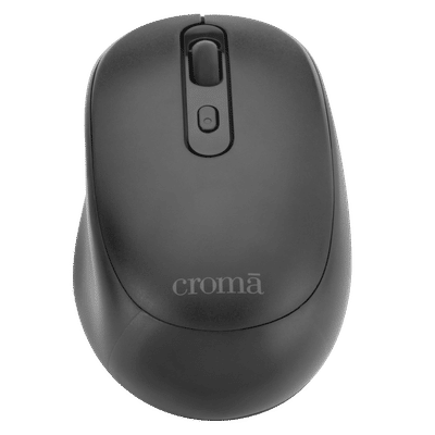 Croma Rechargeable Wireless Mouse with 4
                      Buttons (3200 DPI Adjustable, 80 Hours Battery
                      Life, Black)