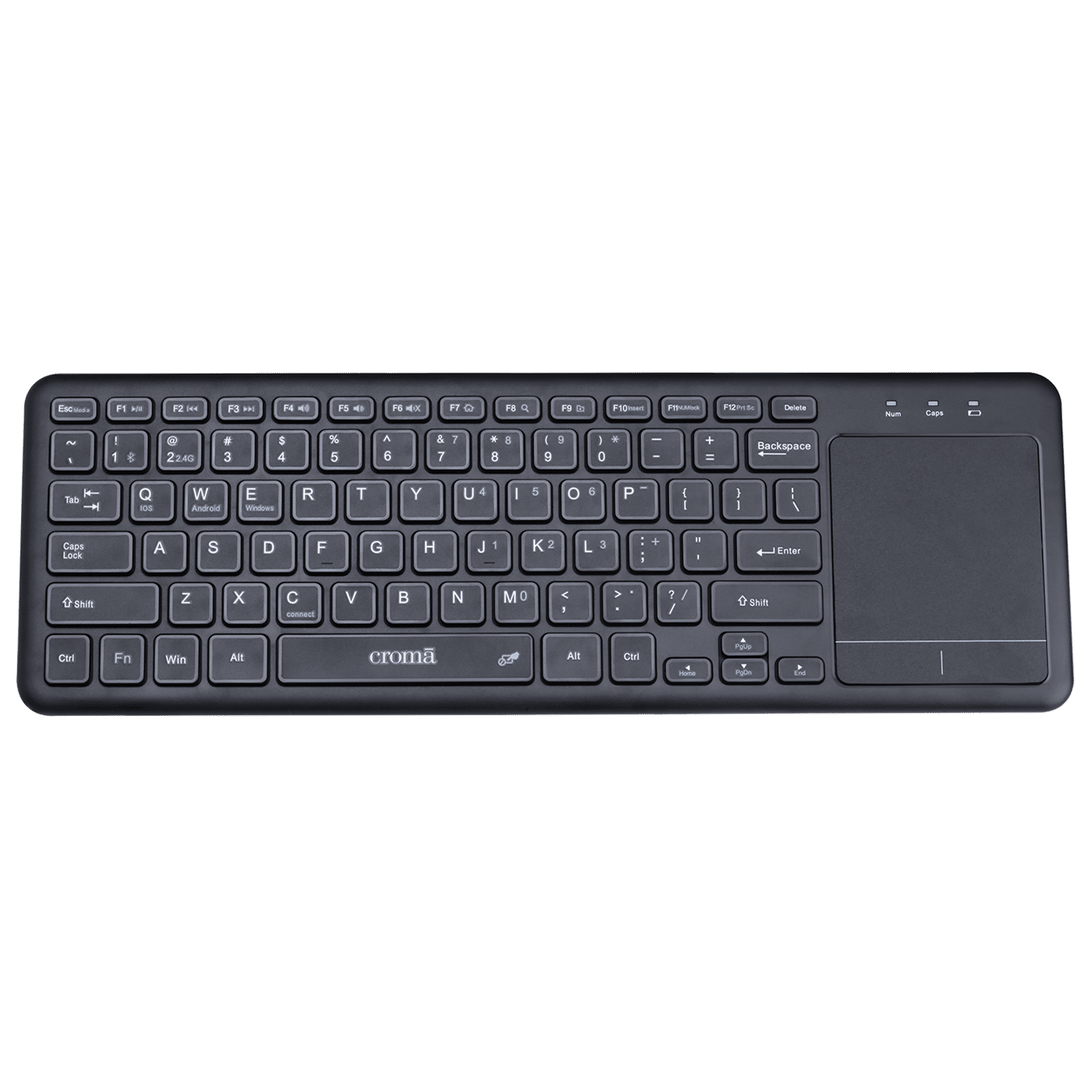 Croma 2.4 GHz Wireless Keyboard with Touchpad (Gesture Control Supported, Black)_1
