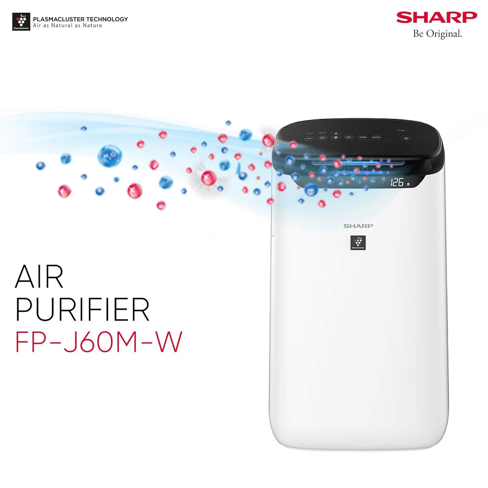 SHARP FP-J60M-W Air Purifier with Plasmacluster Ion Technology (PM 2.5 Indicator, White) SHARP FP-J60M-W Air Purifier with Plasmacluster Ion Technology (PM 2.5 Indicator, White)_4
