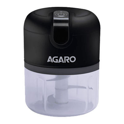AGARO Elite 30W Vegetable & Fruit Chopper with 3 Blades (Black)