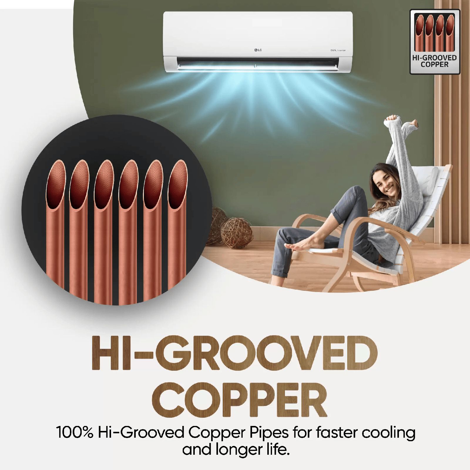 LG 6 in 1 Convertible 2 Ton 3 Star Dual Inverter Split AC with 4 Way Swing (2025 Model, Copper Condenser, US-Q24ENXE.ANLG)_9