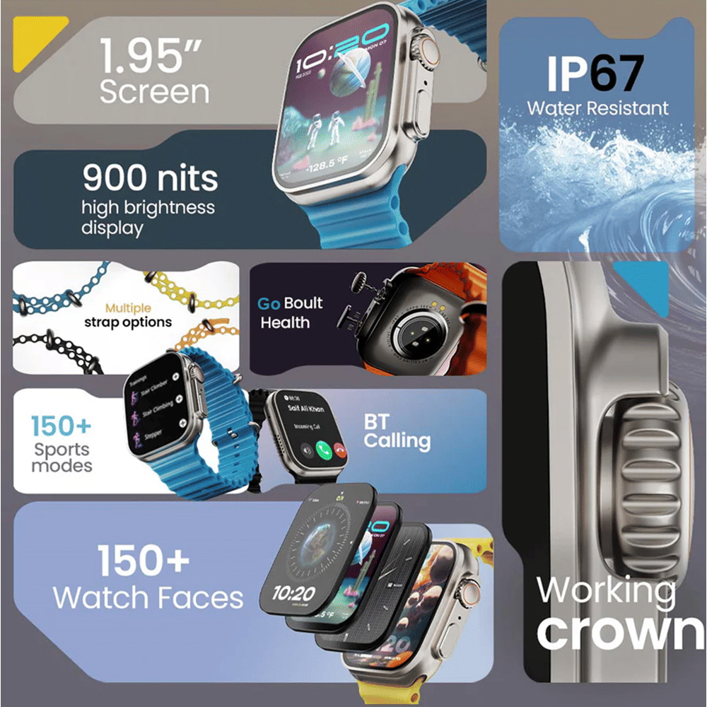 GOBOULT Crown Bluetooth Calling Android OS Smartwatch (49.5mm HD Display, Working Crown, Silver Strap) GOBOULT Crown Bluetooth Calling Android OS Smartwatch (49.5mm HD Display, Working Crown, Silver Strap)_6
