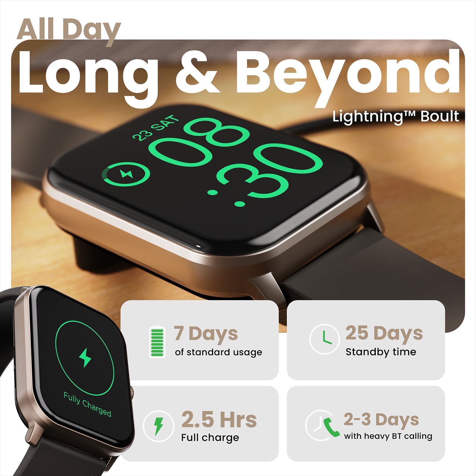 GOBOULT Drift + Bluetooth Calling Android OS Smartwatch (46.99mm HD Display, Heart Rate Sensor, Black Coffee Strap) GOBOULT Drift + Bluetooth Calling Android OS Smartwatch (46.99mm HD Display, Heart Rate Sensor, Black Coffee Strap)_5