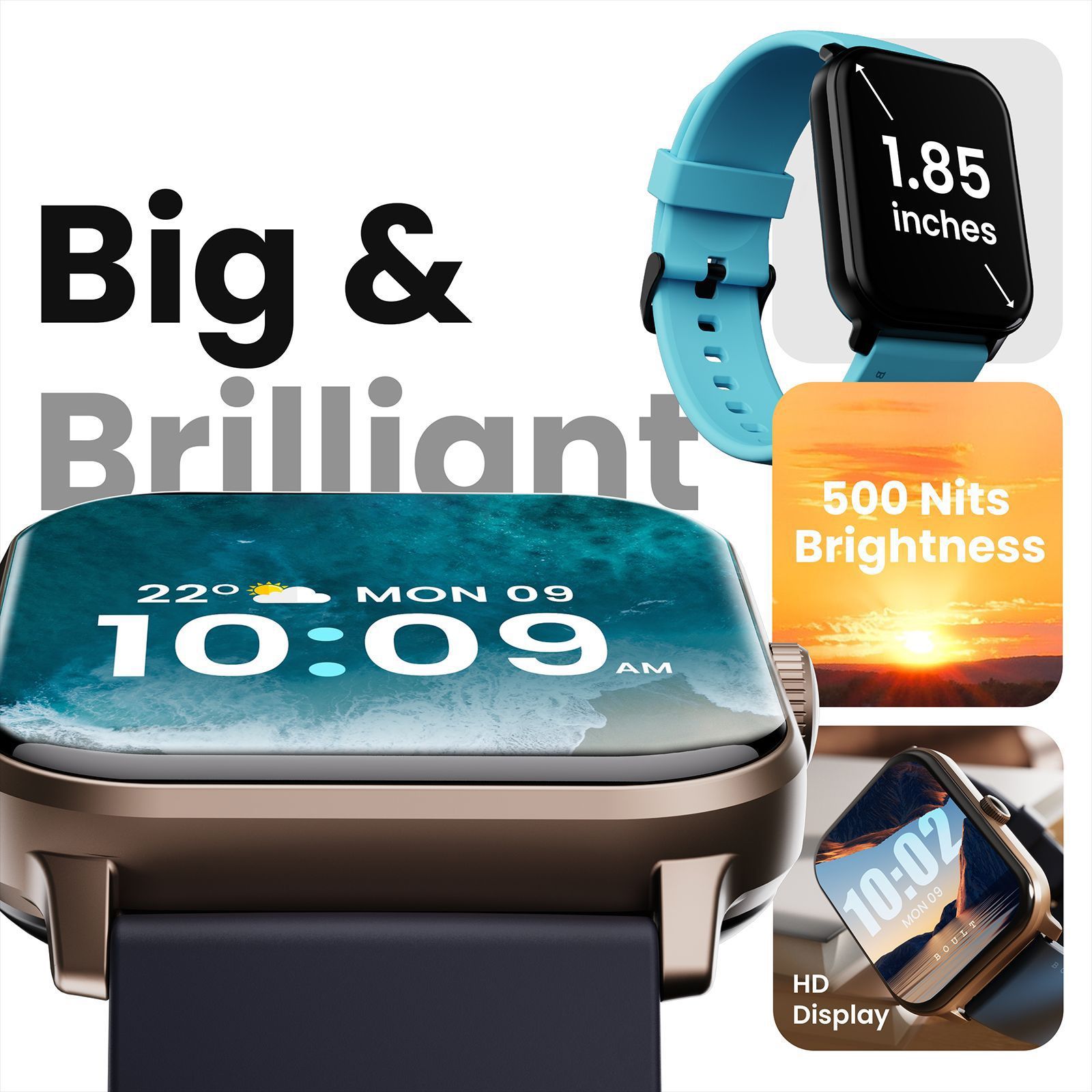 GOBOULT Drift + Bluetooth Calling Android OS Smartwatch (46.99mm HD Display, Heart Rate Sensor, Jet Black Strap)_5