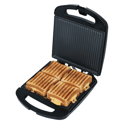 Croma 1500W 4 Slice Sandwich Maker with Auto Shut Off (Black)
