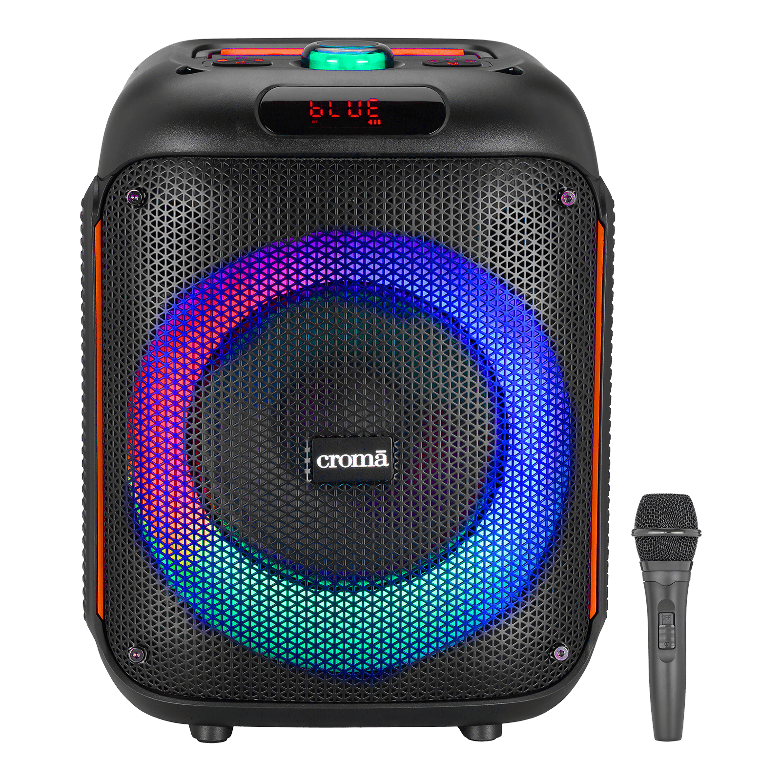 Croma 40W Bluetooth Party Speaker with Mic (RGB LED Lights, 2.1 Channel, Black)_1