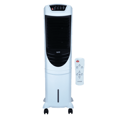 Croma 35 Litres Tower Air Cooler with Four-Way Air Deflection System (Powerful Airflow, White & Black)