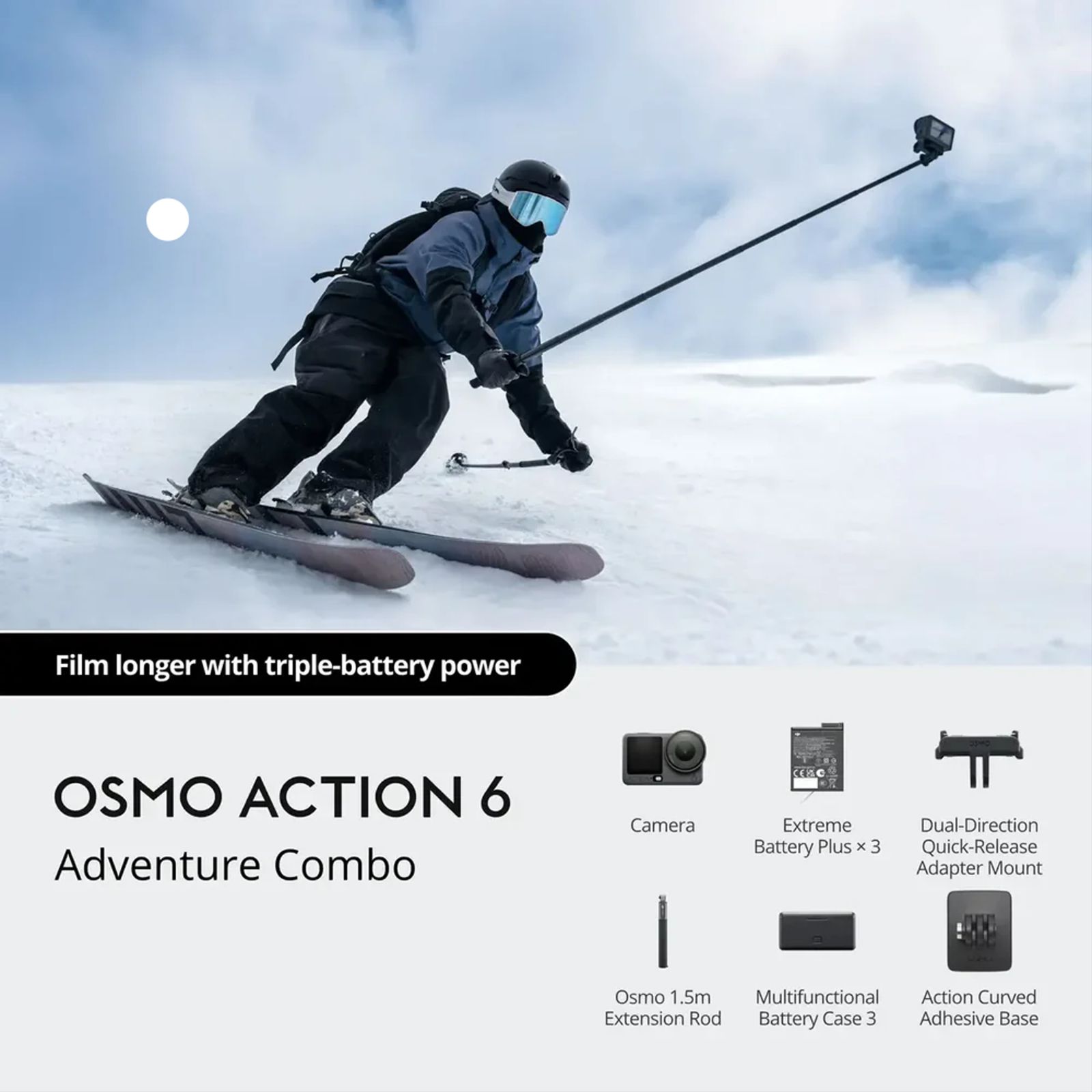 DJI Osmo Action 6 Adventure Combo 8k and 38MP 30 FPS Waterproof Sports Action Camera with Variable Aperture (Black)_10