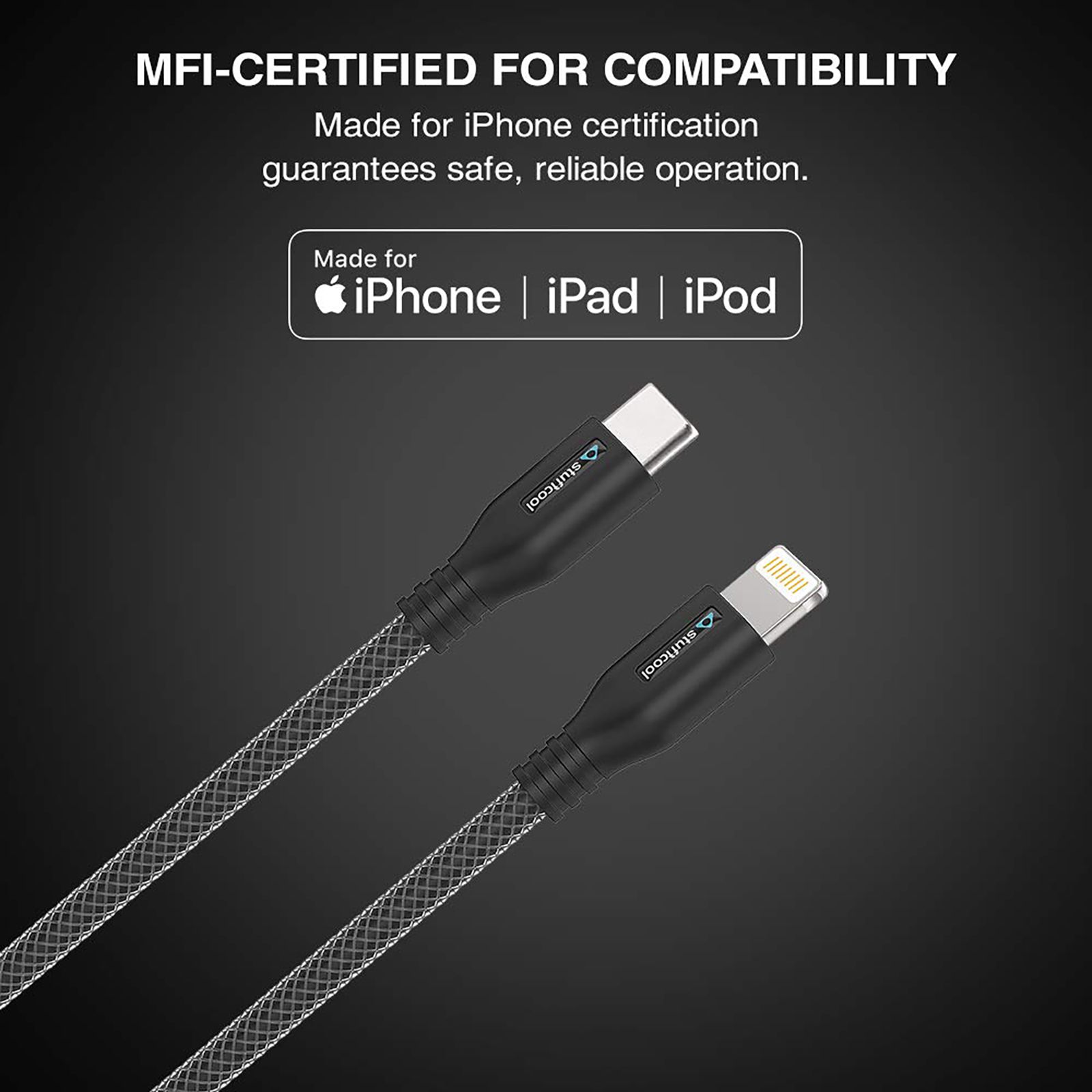 stuffcool Chief Type C to Lightning 4.9 Feet (1.5M) Cable (Compatible with iPhones, Black) stuffcool Chief Type C to Lightning 4.9 Feet (1.5M) Cable (Compatible with iPhones, Black)_6