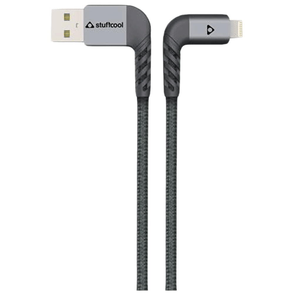 stuffcool LGFNS4-GRY Type A to Lightning 3.9 Feet (1.2M) Cable (90 Degree Right Angled Design, Grey) stuffcool LGFNS4-GRY Type A to Lightning 3.9 Feet (1.2M) Cable (90 Degree Right Angled Design, Grey)_1