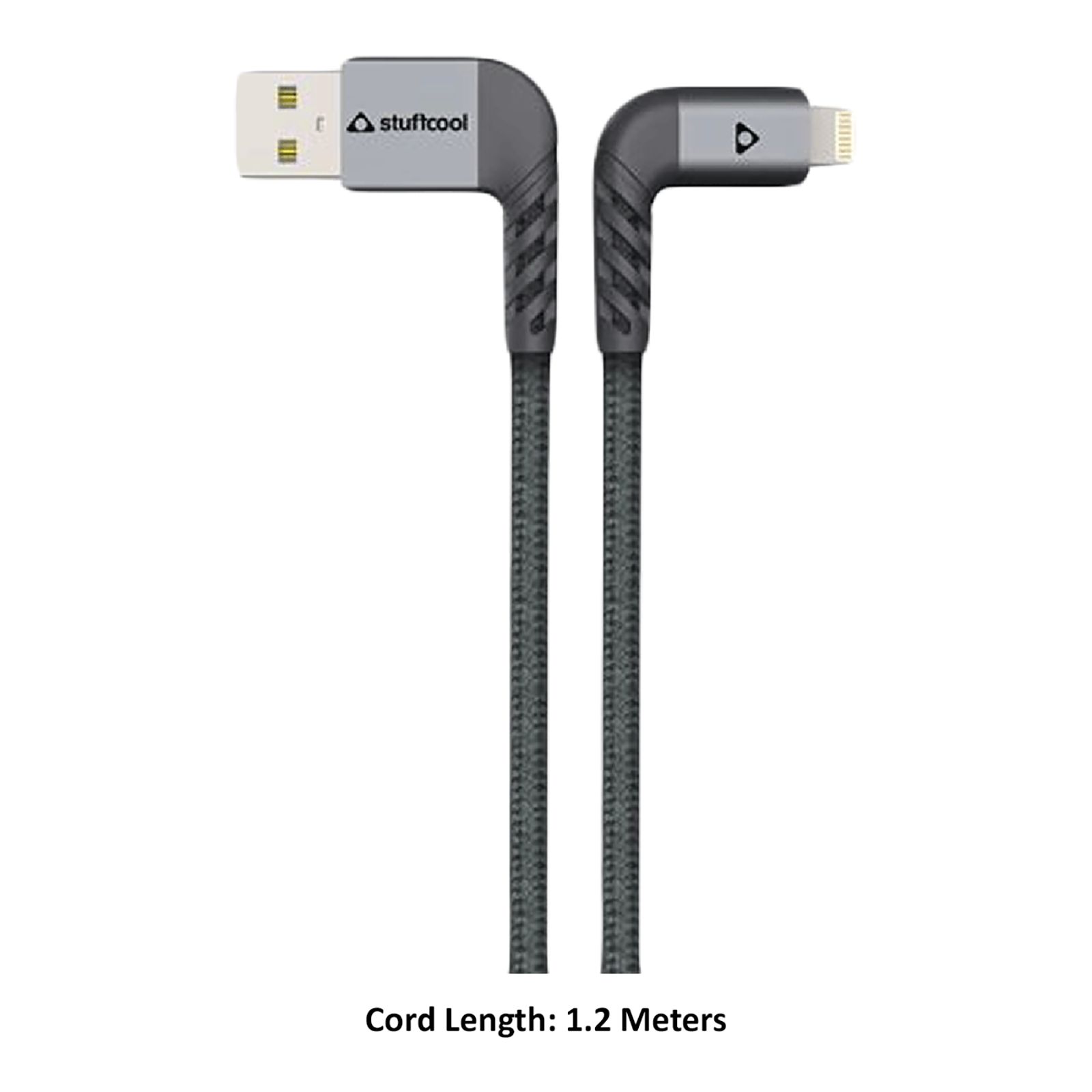 stuffcool LGFNS4-GRY Type A to Lightning 3.9 Feet (1.2M) Cable (90 Degree Right Angled Design, Grey) stuffcool LGFNS4-GRY Type A to Lightning 3.9 Feet (1.2M) Cable (90 Degree Right Angled Design, Grey)_3