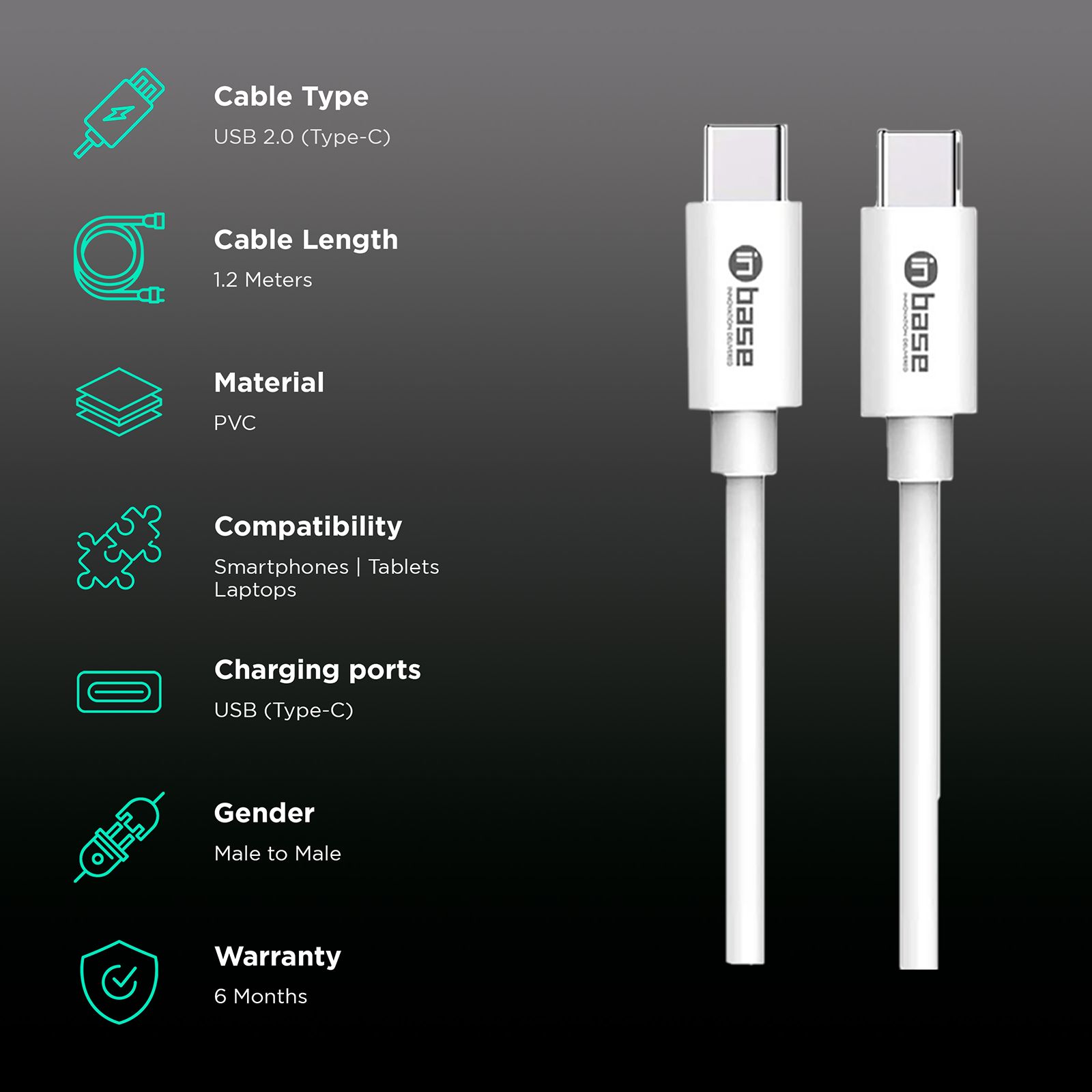 in base 120 cm Type C-C Charge and Sync Cable (White) in base 120 cm Type C-C Charge and Sync Cable (White)_2