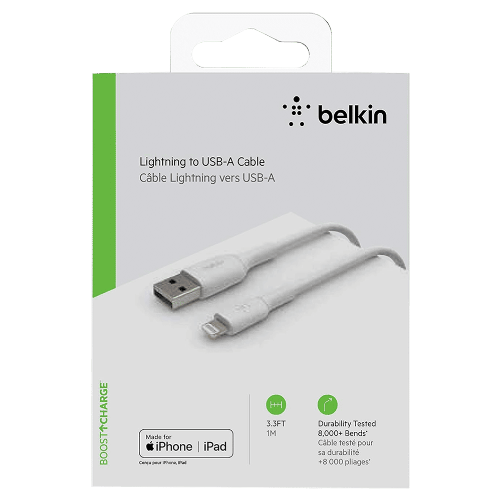 belkin Boost Charge Lightning to Type A 3.2 Feet (1M) Cable (PVC Cord, White) belkin Boost Charge Lightning to Type A 3.2 Feet (1M) Cable (PVC Cord, White)_8