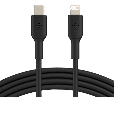 belkin BoostCharge Type C to Lightning Connector 3.3 Feet (1 M) Cable (Withstand 8000+ Bends, Black)