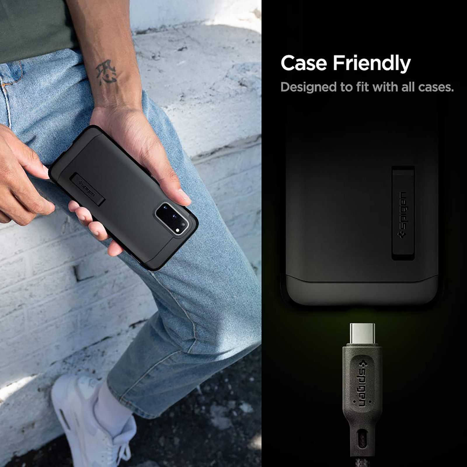 spigen Dura Sync Type C to Type C 2.9 Feet (0.9M) Cable (Fast Charging Supported, Gun Metal)_12
