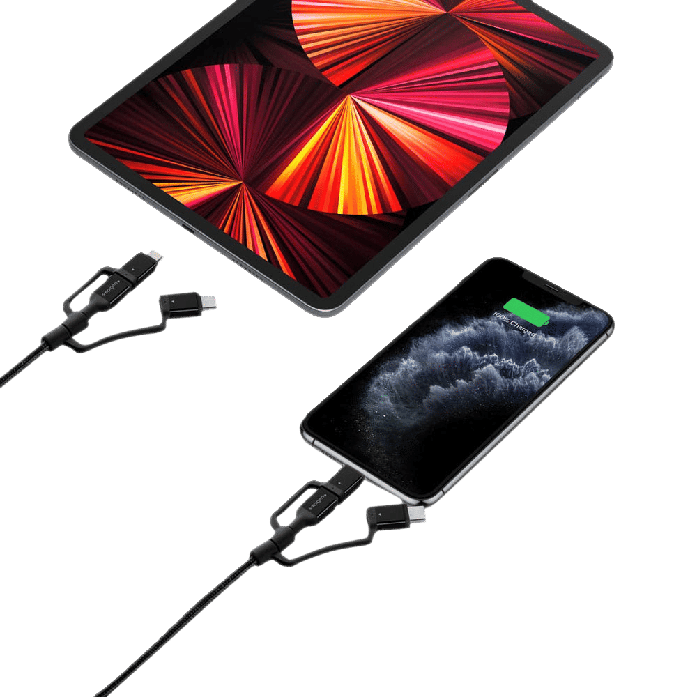 spigen Dura Sync Type A to Type C, Micro USB, Lightning 2.9 Feet (0.9M) 3-in1 Cable (Nylon Braided, Black) spigen Dura Sync Type A to Type C, Micro USB, Lightning 2.9 Feet (0.9M) 3-in1 Cable (Nylon Braided, Black)_7