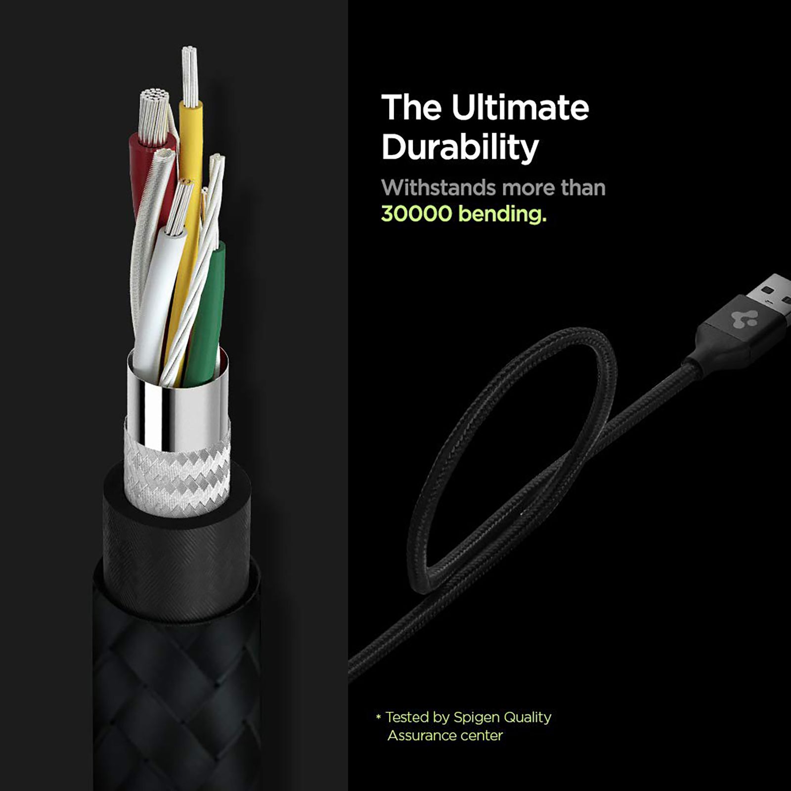 spigen Dura Sync Type A to Type C, Micro USB, Lightning 2.9 Feet (0.9M) 3-in1 Cable (Nylon Braided, Black) spigen Dura Sync Type A to Type C, Micro USB, Lightning 2.9 Feet (0.9M) 3-in1 Cable (Nylon Braided, Black)_10