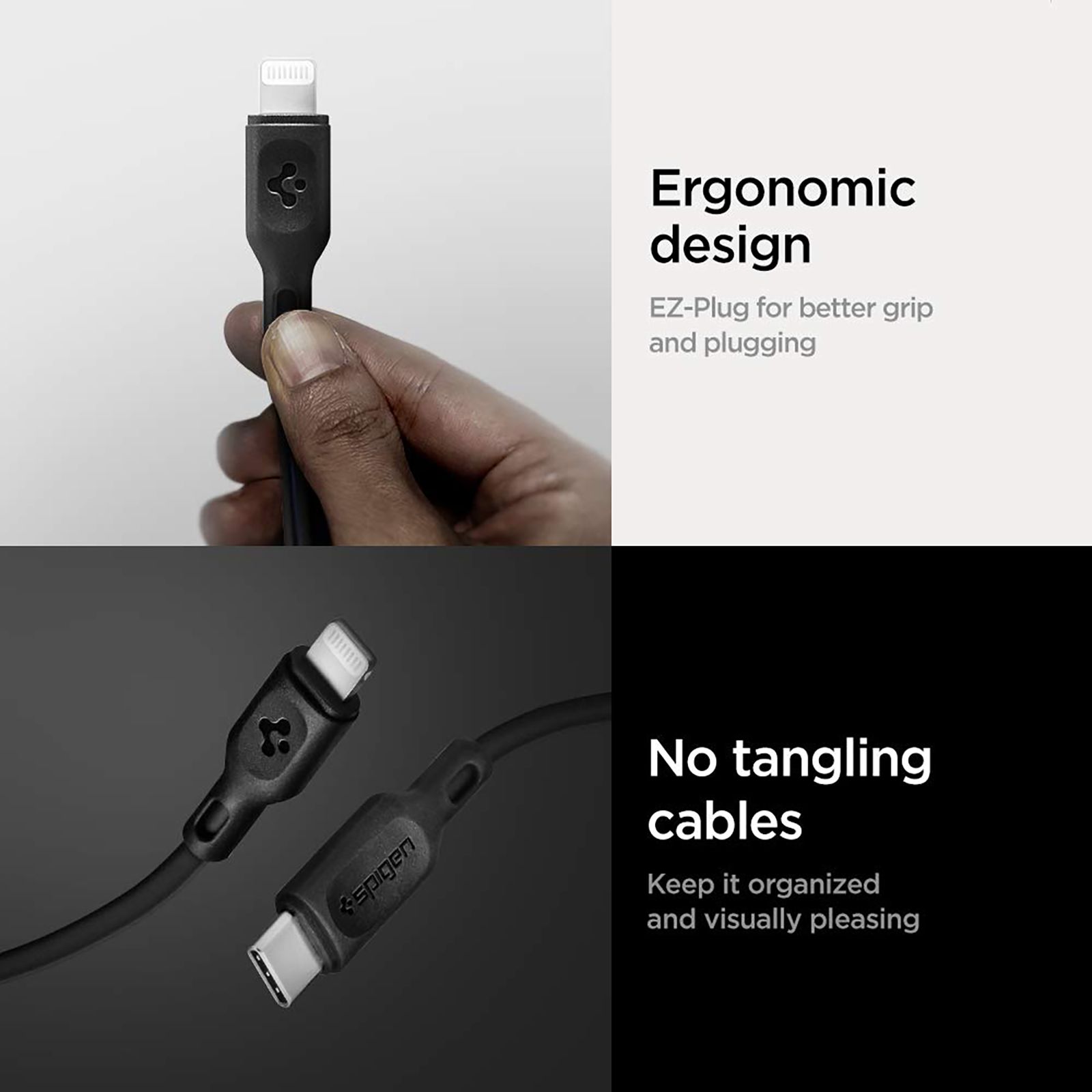 spigen Dura Sync Type C to Lightning 3.2 Feet (1M) Cable (Fast Charging Supported, Black) spigen Dura Sync Type C to Lightning 3.2 Feet (1M) Cable (Fast Charging Supported, Black)_7