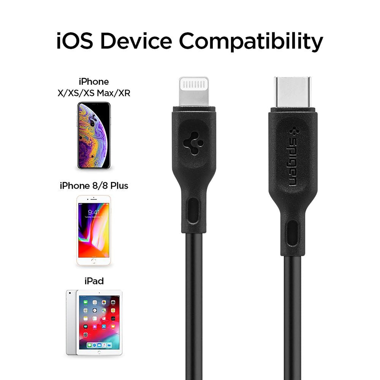 spigen Dura Sync Type C to Lightning 3.2 Feet (1M) Cable (Fast Charging Supported, Black) spigen Dura Sync Type C to Lightning 3.2 Feet (1M) Cable (Fast Charging Supported, Black)_15