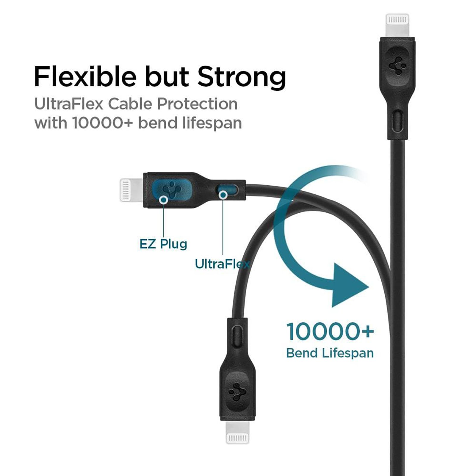 spigen Dura Sync Type C to Lightning 3.2 Feet (1M) Cable (Fast Charging Supported, Black) spigen Dura Sync Type C to Lightning 3.2 Feet (1M) Cable (Fast Charging Supported, Black)_16