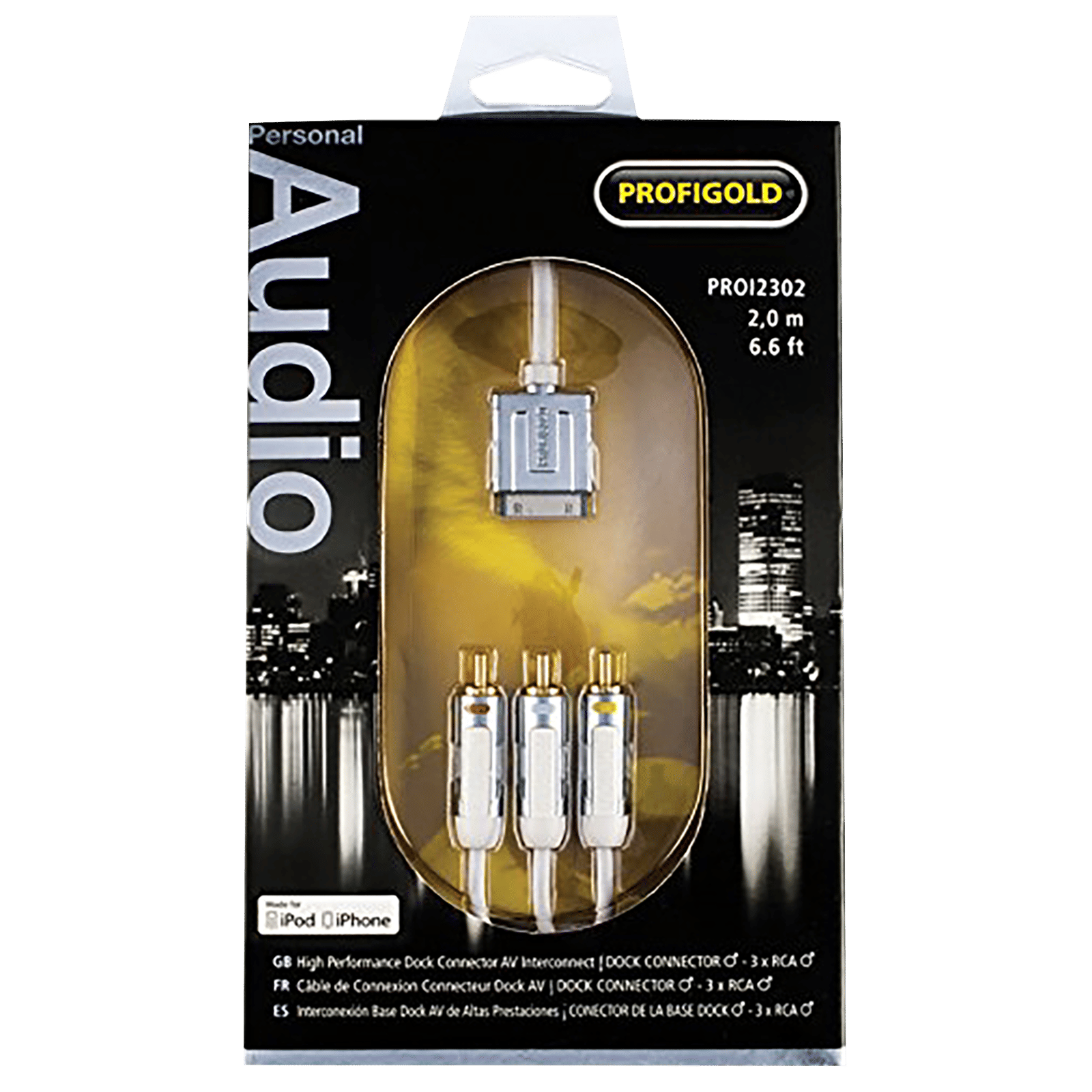 PROFIGOLD PROI2302 PVC 2 Meter Dock Connector to RCA Audio & Video AV Cable (Multiple Cable Shielding, Blue) PROFIGOLD PROI2302 PVC 2 Meter Dock Connector to RCA Audio & Video AV Cable (Multiple Cable Shielding, Blue)_3
