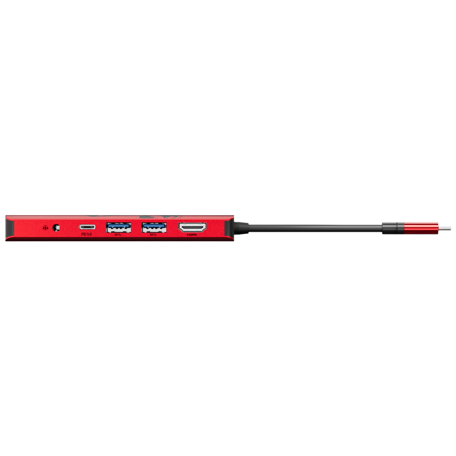 belkin Spider Man 7-in-1 USB Type C to HDMI, USB Type A, USB Type C, MicroSD Card Slot, 3.5mm Audio Jack and SD Card Slot Multi-Port Hub (4K Connect, Red)_4