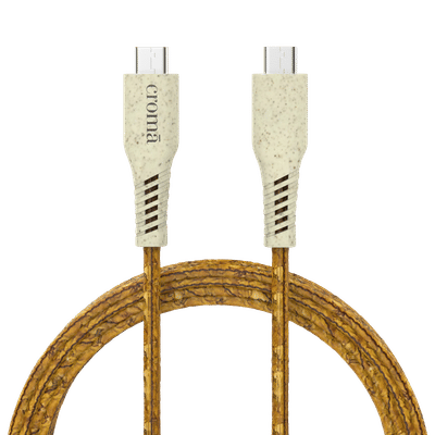 Croma Eco Type C to C 3.9 Feet (1.2M) Charging Cable (Biodegradable Material, Brown)