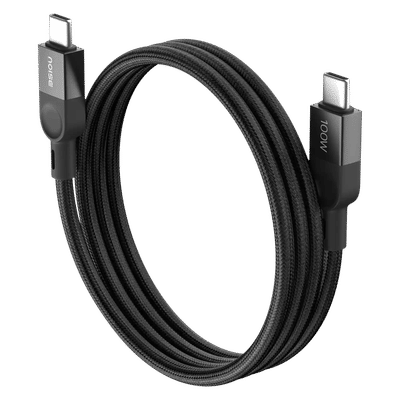 noise Power Type C to Type C 3.2 Feet (1M) Cable (Nylon Braided, Black)
