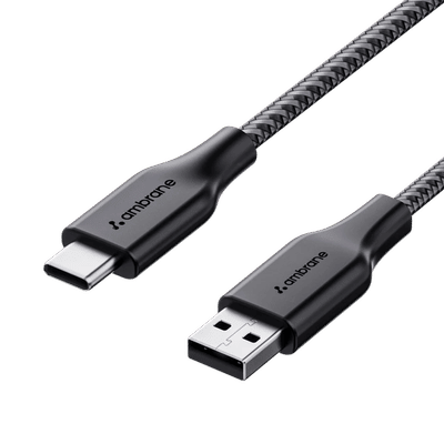Ambrane RCT-15 USB Type A to Type C 4.9 Feet (1.5M) Cable (Tangle Free, Black)