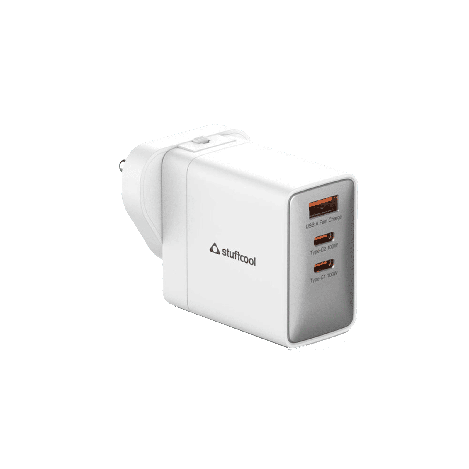 Stuffcool Nomad II 100W Type A & Type C 3-Port Fast Charger (Adapter Only, Universal Travel Compatibility, White) Stuffcool Nomad II 100W Type A & Type C 3-Port Fast Charger (Adapter Only, Universal Travel Compatibility, White)_4