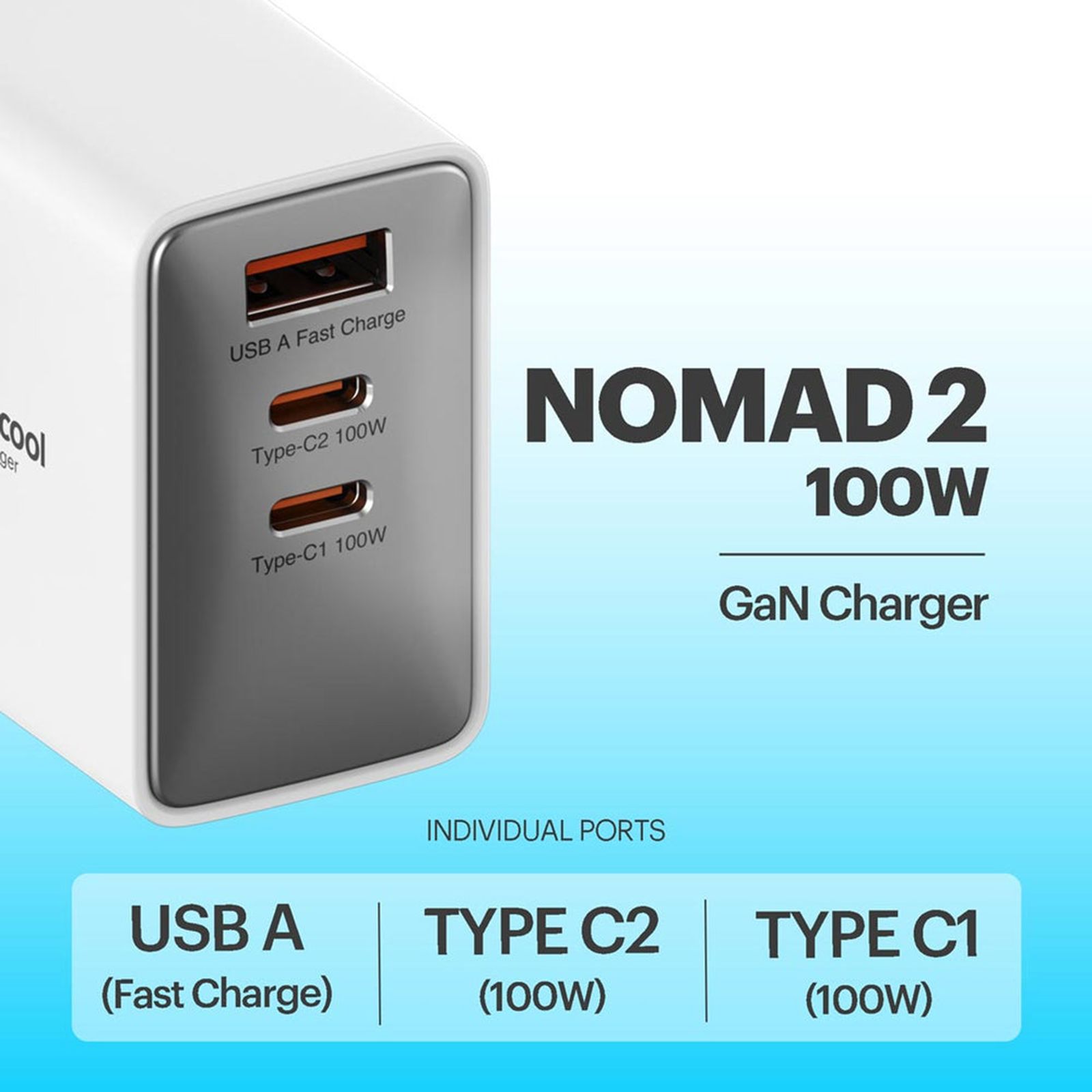 Stuffcool Nomad II 100W Type A & Type C 3-Port Fast Charger (Adapter Only, Universal Travel Compatibility, White) Stuffcool Nomad II 100W Type A & Type C 3-Port Fast Charger (Adapter Only, Universal Travel Compatibility, White)_7
